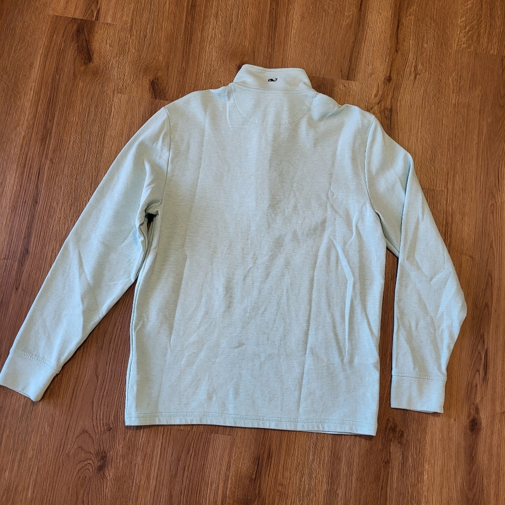 Vineyard Vines Saltwater Quarter Zip Pullover Sweater Teal‎ Aqua Men's Medium - Picture 5 of 10